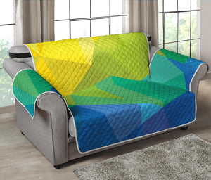 Rainbow Polygonal Geometric Print Loveseat Protector