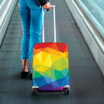Rainbow Polygonal Geometric Print Luggage Cover