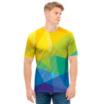 Rainbow Polygonal Geometric Print Men's T-Shirt