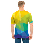 Rainbow Polygonal Geometric Print Men's T-Shirt
