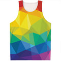 Rainbow Polygonal Geometric Print Men's Tank Top
