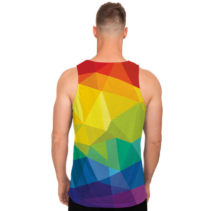 Rainbow Polygonal Geometric Print Men's Tank Top
