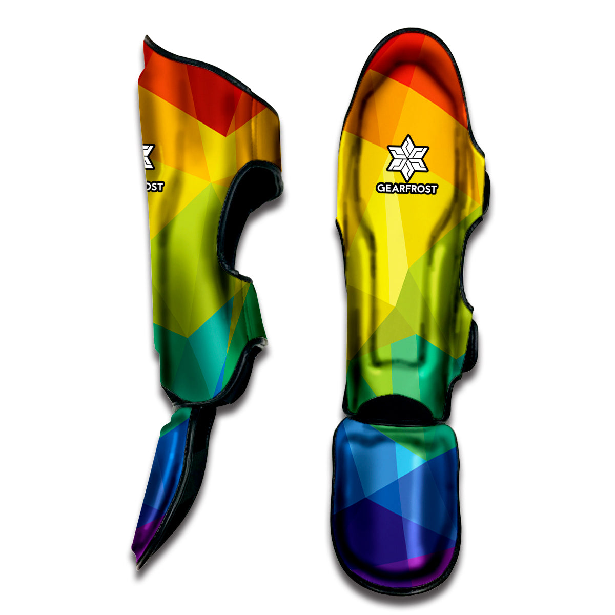 Rainbow Polygonal Geometric Print Muay Thai Shin Guard