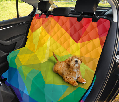 Rainbow Polygonal Geometric Print Pet Car Back Seat Cover