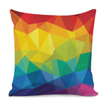 Rainbow Polygonal Geometric Print Pillow Cover
