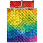 Rainbow Polygonal Geometric Print Quilt Bed Set