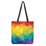 Rainbow Polygonal Geometric Print Tote Bag