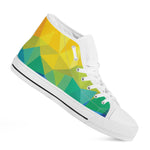 Rainbow Polygonal Geometric Print White High Top Shoes