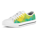 Rainbow Polygonal Geometric Print White Low Top Shoes