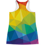 Rainbow Polygonal Geometric Print Women's Racerback Tank Top