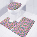 Rainbow Poop Pattern Print 3 Piece Bath Mat Set