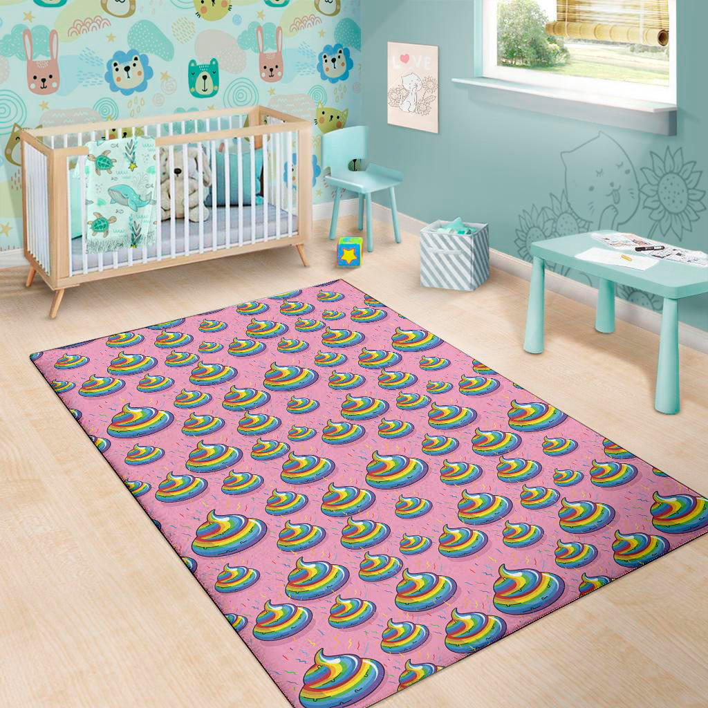 Rainbow Poop Pattern Print Area Rug