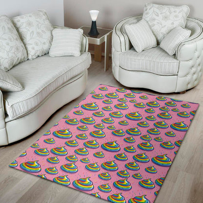 Rainbow Poop Pattern Print Area Rug