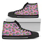 Rainbow Poop Pattern Print Black High Top Shoes