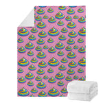 Rainbow Poop Pattern Print Blanket
