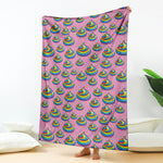 Rainbow Poop Pattern Print Blanket