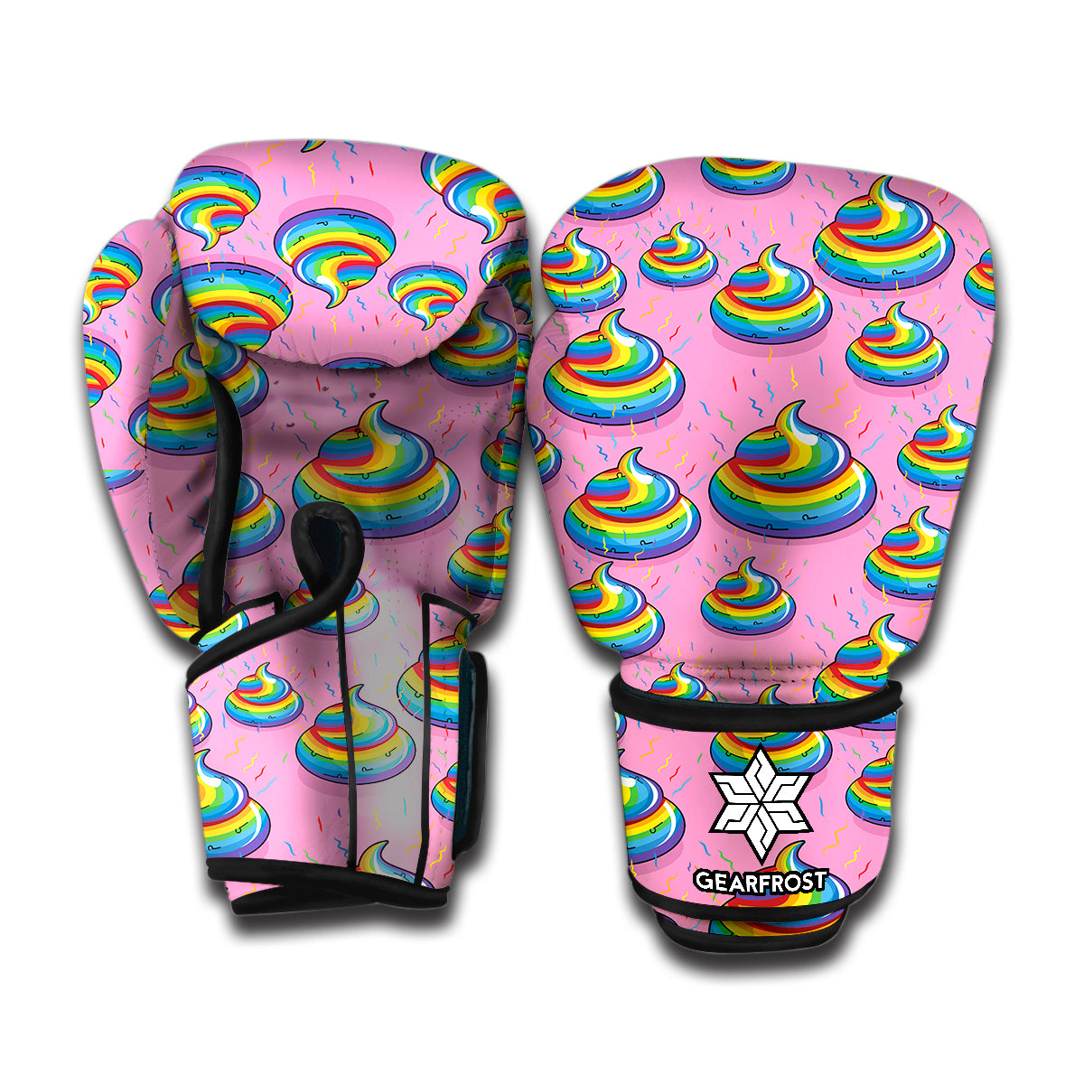 Rainbow Poop Pattern Print Boxing Gloves