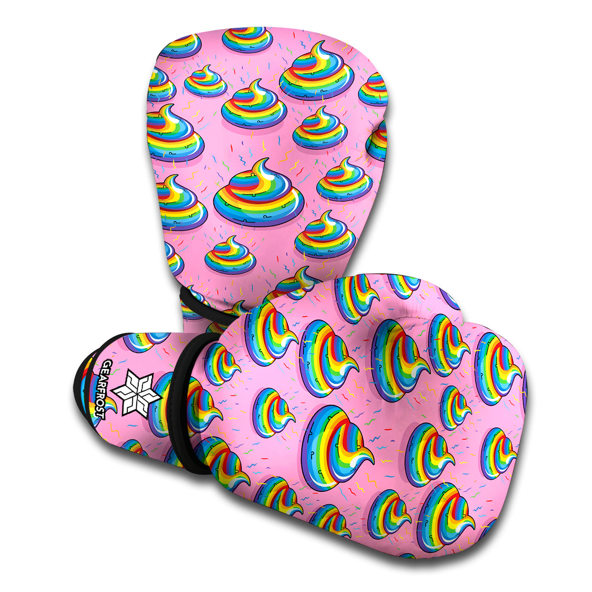 Rainbow Poop Pattern Print Boxing Gloves