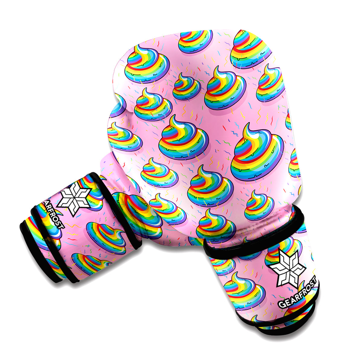 Rainbow Poop Pattern Print Boxing Gloves
