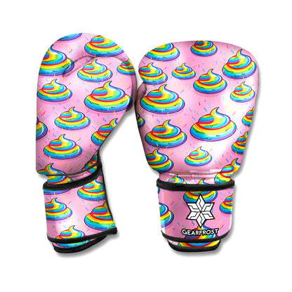 Rainbow Poop Pattern Print Boxing Gloves