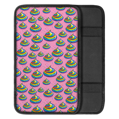 Rainbow Poop Pattern Print Car Center Console Cover
