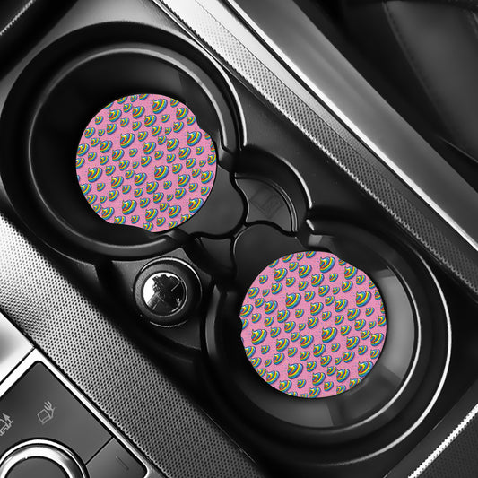 Rainbow Poop Pattern Print Car Coasters