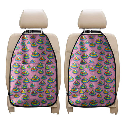 Rainbow Poop Pattern Print Car Seat Organizers