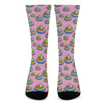 Rainbow Poop Pattern Print Crew Socks