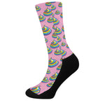 Rainbow Poop Pattern Print Crew Socks