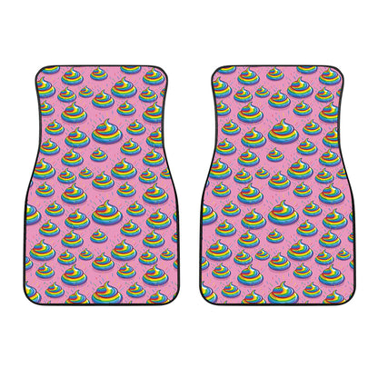 Rainbow Poop Pattern Print Front Car Floor Mats