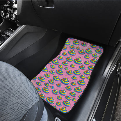 Rainbow Poop Pattern Print Front Car Floor Mats