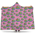 Rainbow Poop Pattern Print Hooded Blanket