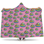 Rainbow Poop Pattern Print Hooded Blanket