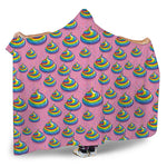 Rainbow Poop Pattern Print Hooded Blanket