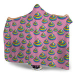 Rainbow Poop Pattern Print Hooded Blanket