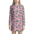 Rainbow Poop Pattern Print Pullover Hoodie Dress