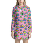Rainbow Poop Pattern Print Hoodie Dress