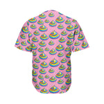 Rainbow Poop Pattern Print Men's Baseball Jersey