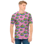 Rainbow Poop Pattern Print Men's T-Shirt