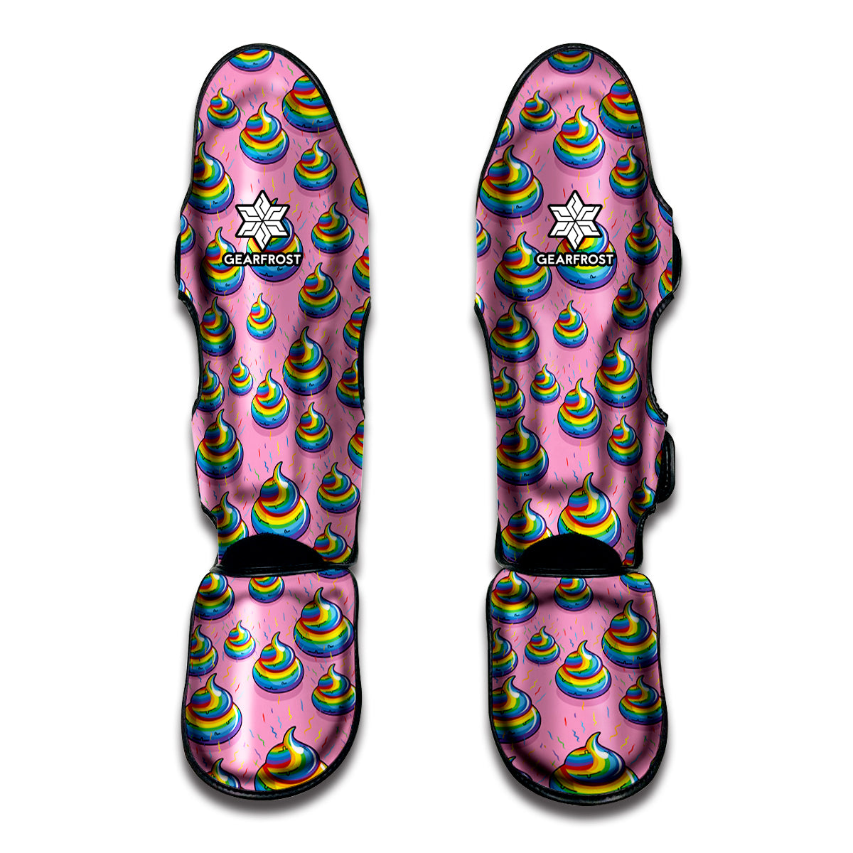 Rainbow Poop Pattern Print Muay Thai Shin Guard