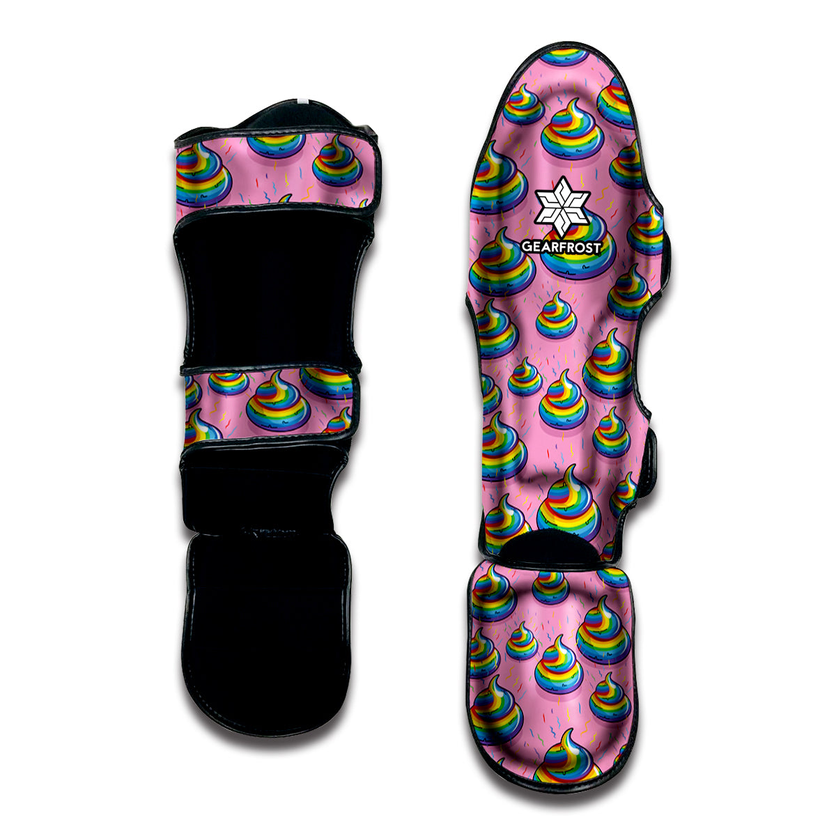 Rainbow Poop Pattern Print Muay Thai Shin Guard