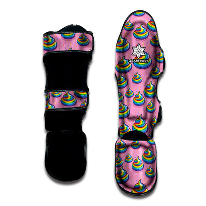 Rainbow Poop Pattern Print Muay Thai Shin Guard