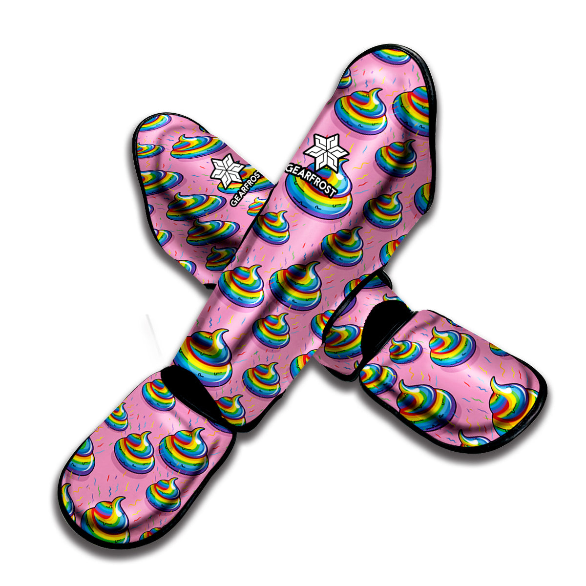 Rainbow Poop Pattern Print Muay Thai Shin Guard