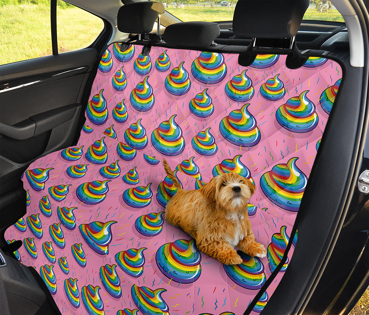 Rainbow Poop Pattern Print Pet Car Back Seat Cover