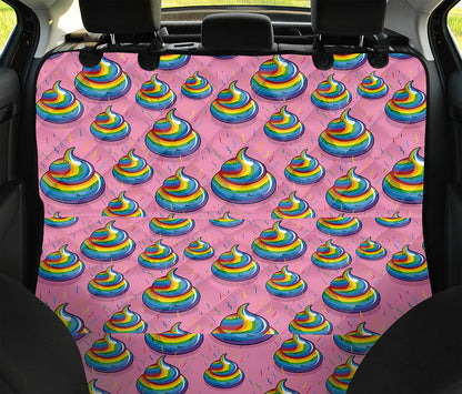 Rainbow Poop Pattern Print Pet Car Back Seat Cover