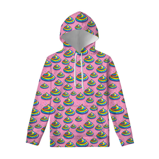 Rainbow Poop Pattern Print Pullover Hoodie