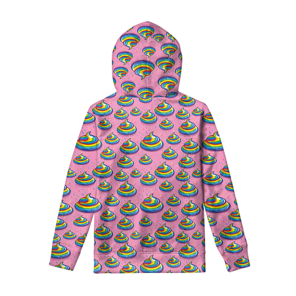 Rainbow Poop Pattern Print Pullover Hoodie