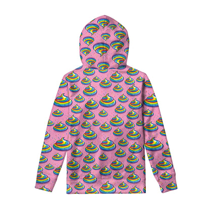 Rainbow Poop Pattern Print Pullover Hoodie