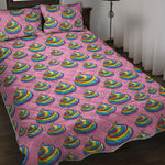 Rainbow Poop Pattern Print Quilt Bed Set