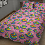 Rainbow Poop Pattern Print Quilt Bed Set